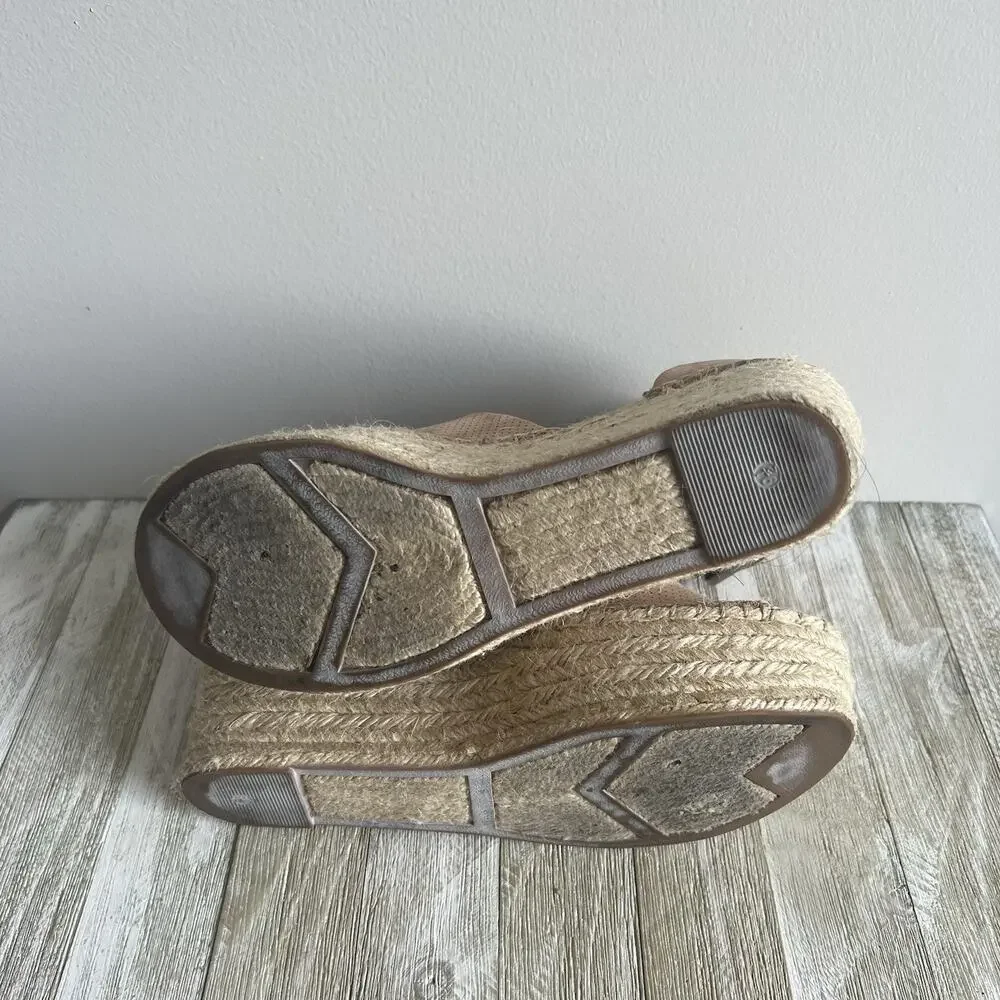 Marc Fisher LTD Alida Women's Espadrille Wedge Sandals Tan 9.5